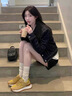星期六品牌復古德訓鞋女阿甘鞋2025秋季爆款厚底休閑運動(dòng)鞋老爹登山鞋子 米白色 37 曬單實(shí)拍圖