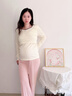 愛(ài)寶適月子服上衣秋冬哺乳衣柔棉橫開(kāi)口喂奶衣孕產(chǎn)婦家居服米色XL M480 曬單實(shí)拍圖