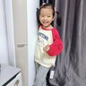 纖絲鳥(niǎo)（TINSINO）兒童衛(wèi)衣春季男女童衛(wèi)衣潮流時(shí)尚中大童百搭上衣童裝 紅色斑點(diǎn)狗 曬單實(shí)拍圖