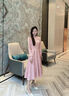 塞德勒粉色旗袍敬酒服新娘訂婚禮服新中式宴會結(jié)婚晚禮服秋冬長袖連衣裙 粉色 M（建議96-105斤） 曬單實拍圖