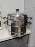 蘇泊爾（SUPOR） 蒸鍋304不銹鋼雙層復底湯鍋二層蒸籠家用大容量電磁爐燃氣灶通用 EZ28BS04- 2層 28cm 曬單實(shí)拍圖