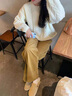 熒蒂奶fufu慵懶風(fēng)麻花內(nèi)搭毛衣女秋冬季2025新款白色針織衫女套頭上衣 白色 M建議(95-110斤） 曬單實(shí)拍圖