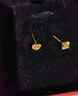 中國黃金（CHINA GOLD）繞線愛心黃金耳釘女款足金桃心型養(yǎng)耳洞飾品情人節(jié)生日禮物送女友 愛心耳釘【一對】約0.9g 曬單實拍圖