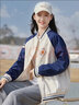 方糖姑娘2025年春季新款棒球服少女大童初中學(xué)生春裝高中女生夾克外套百搭 SC83001米拼藏青外套 S 曬單實(shí)拍圖