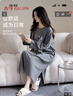 古今（GUJIN）新品睡裙女春秋純棉長(cháng)袖睡衣長(cháng)款連衣裙可外穿全棉休閑小狗家居服 曬單實(shí)拍圖
