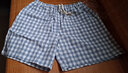 格子睡褲女士短褲夏季純棉水洗棉布薄款沙灘褲情侶寬松家居褲外穿 藍白小格  水洗棉女短褲 L  110-125斤 曬單實(shí)拍圖
