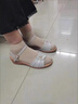 回力瑞夏季2025媽媽涼鞋女平底中跟真皮軟底中老年中年大碼牛筋底女涼鞋 淺灰色 37 曬單實(shí)拍圖