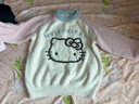 果殼（Gukoo）睡衣女秋冬新款半邊絨睡衣HelloKitty聯(lián)名可愛(ài)女士家居服套裝D 珍珠白女套 S 曬單實(shí)拍圖