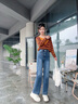 美麗衣櫥（BEAUTIFUL WARDROBE）美式復古牛仔褲女2025秋季直筒闊腿褲女寬松百搭拖地長(cháng)褲子女 曬單實(shí)拍圖