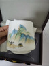 典躍冰種羊脂玉茶杯男士高檔描金辦公室茶水分離泡茶杯白瓷個(gè)人老板杯 大師手繪（青山綠水） 曬單實(shí)拍圖
