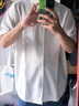 杭潮社夏季男士短袖襯衫套裝痞帥輕熟風(fēng)冰絲襯衣青少年修身休閑一套搭配 淺綠色襯衫+西裝褲【兩件裝】 XL 曬單實拍圖