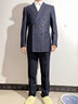 By Creations高支純羊毛雙排扣西服套裝男商務(wù)職業(yè)正裝法蘭絨磨毛結婚西裝禮服 深藏青色 44 (165/84A) 曬單實(shí)拍圖