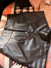 【特價(jià)撿漏】高檔輕奢品牌2022新款秋冬海寧真皮皮褲女松緊高腰寬松顯瘦綿羊皮a字短褲闊腿 2022秋 黑色 M 【2尺】 27碼 曬單實(shí)拍圖