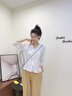 雅黛絲薇休閑褲女夏季2025新款女搭配兩件套穿搭衣服小香風(fēng)小個(gè)子網(wǎng)紅套裝 襯衫+卡其褲子 M 曬單實(shí)拍圖