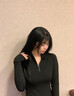 佑游運(yùn)動(dòng)T恤長(zhǎng)袖瑜伽健身服女上衣顯瘦彈力緊修身速干瑜伽服外套31015 星空黑（背后網(wǎng)紗） M 【建議100-110斤】 曬單實(shí)拍圖