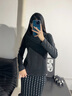 槿城打底衫2025新款女秋冬內(nèi)搭白色長(zhǎng)袖t恤磨毛加絨加厚百搭高領(lǐng)上衣 黑色H528 2XL 適合140-160斤 曬單實(shí)拍圖