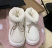 百慕傾臣高幫棉拖鞋女士冬季新款外穿月子包跟防水防滑家居保暖毛絨棉鞋男 白色 40-41 適合39-40 曬單實(shí)拍圖