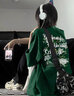 POUM印花純棉短袖t恤男夏季新款大碼高街潮牌上衣服休閑寬松半袖體恤 MCWP-SC59酒紅 XL【尺碼偏小，喜歡寬松建議拍大一碼】 曬單實(shí)拍圖