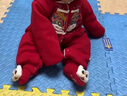 迪士尼（Disney）滿(mǎn)月百日周歲嬰兒衣服秋冬款加絨男女寶寶國風(fēng)連體衣冬裝中式哈衣 連體衣+襪子+帽子 66cm 曬單實(shí)拍圖