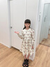 IVY HOUSE常春藤兒童裝女童2024年秋季新款  親膚全棉娃娃領(lǐng)法式碎花連衣裙 米白色 140cm 曬單實(shí)拍圖