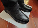 紅蜻蜓頭層牛皮男鞋春秋新款皮鞋男款男士商務(wù)休閑鞋軟底男式透氣鞋 黑色 加絨款 40 曬單實(shí)拍圖