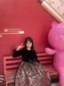 衣諾坊女童禮服長(cháng)裙兒童公主裙花童女孩演出服 玫瑰花長(cháng)裙 150cm 曬單實(shí)拍圖