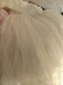 apfelbaum高級感兒童晚禮服裙冬款加厚花童女童生日宴公主裙主持人鋼琴比賽 香檳色長(cháng)款加絨+水滴皇冠 130 曬單實(shí)拍圖