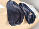 咕咕象絨布袖套男士護袖工作套袖羽絨服手袖子秋冬季衣服袖頭辦公室袖筒 黑色1雙（閃電刺繡絨布袖套） 曬單實(shí)拍圖