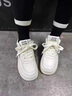 狄德拉真皮高幫小白鞋女2025春秋新款厚底百搭休閑運動(dòng)板鞋保暖加絨棉鞋 米白色【單里】 39 (245mm) 曬單實(shí)拍圖