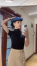 半高領(lǐng)短袖打底衫女t恤2024新款春夏氣質(zhì)修身內(nèi)搭設(shè)計(jì)感上衣黑色 黑色【螺紋】 L【102-114斤】 曬單實(shí)拍圖