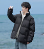 NASADKGM秋冬季外套男棉服潮流棉襖冬裝加絨羽面包服冬季衣服外套棉衣男 黑色 XL (建議體重140-160斤) 曬單實(shí)拍圖