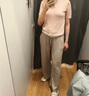 優(yōu)衣庫女裝可機洗紐花針織長(cháng)褲/休閑褲新款25秋冬新款478848 01 乳白色 S /155/80 曬單實(shí)拍圖
