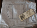斯琴秋季女石灰白棉質(zhì)一?？勖骶€(xiàn)口袋直筒休閑牛仔褲長(cháng)褲 CKQ220286 石灰白 M 曬單實(shí)拍圖