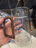 雅集玻璃杯月牙茶隔大容量豪飲杯800ml高硼硅水杯耐熱泡茶杯木蓋木把 曬單實(shí)拍圖