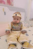 迪士尼（Disney）周歲禮服男寶寶秋冬季新中式嬰兒生日唐裝衣服男童一周歲抓周套裝 2332金色【套裝+帽子】 90 曬單實拍圖