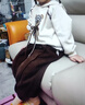 女童洋氣套裝春秋2025新款兒童衣服4-6歲小女孩卡通貼布衛(wèi)衣2件套 米白色 110 曬單實拍圖