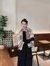 啄木鳥(niǎo)秋冬短須毛邊大方巾披肩女雙面加厚風(fēng)防寒保暖圍巾三角巾兩用圍脖 卡其米灰幾何方巾 曬單實(shí)拍圖