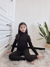 艾卡諾 I.KARNOW兒童保暖內(nèi)衣套裝女童羊絨加絨男童半高領(lǐng)秋衣秋褲德絨發(fā)熱中大童 8156黑色（德絨·羊絨蛋白） 120 曬單實(shí)拍圖