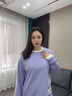 FSHE圓領(lǐng)拼接紫色假兩件加絨衛(wèi)衣女2025年秋冬新款寬松休閑套頭上衣潮 紫色/秋冬[加絨款] L-適合106-120斤 曬單實(shí)拍圖