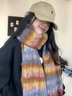 暢印條紋馬海毛格子圍巾女冬季保暖加厚加長(cháng)潮ins時(shí)尚學(xué)生情侶圍脖 馬海毛條紋焦糖（40X220） 曬單實(shí)拍圖