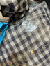 弄堂里文藝女裝春秋舒適雙層棉紗立領(lǐng)全開扣長袖連衣裙寬松百搭格子長裙 大格 均碼 曬單實拍圖
