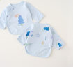 童泰新生儿衣服婴儿初生0-3个月宝宝纯棉半背衣四季2件装 漫音小树蓝 59cm 实拍图