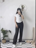 嫻柔短袖t恤女2025年夏季新款收腰翻領(lǐng)弧形下擺短款黑色半袖polo上衣 白色 卡碼拍大 2XL 【120-130斤】 曬單實(shí)拍圖