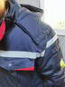 耐帝冬季防靜電工作服加厚勞保服中石化石油加油站中長(cháng)款棉大衣防寒服 【棉衣】-藏藍色/S2203款（網(wǎng)格防靜電） L (170) 曬單實(shí)拍圖