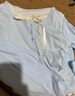 歌詩(shī)慧長(zhǎng)袖t恤女士純欲風(fēng)秋季新款衣服女裝打底衫外穿學(xué)生甜美上衣內(nèi)搭 淺藍(lán)色褶皺長(zhǎng)袖t恤 均碼 【建議110斤內(nèi)】 曬單實(shí)拍圖