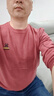 花花公子（PLAYBOY）衛衣男士裝秋冬季款長(cháng)袖t恤寬松休閑打底衫保暖衣服 8812皮紅色 3XL 曬單實(shí)拍圖