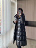 高梵黑金鵝絨服女王4.0九格長款泡芙羽絨服女過膝顯高顯瘦時尚外套 4.0黑色 S 曬單實拍圖