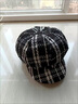 八角帽子 中老年時(shí)尚格子女士八角帽子女網(wǎng)紅春秋冬貝雷帽中老年304050歲媽媽帽子 黑色粗格八角帽54-59cm可調節 曬單實(shí)拍圖