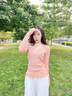 DGOV欲修身V領(lǐng)百搭打底衫女秋季內搭感毛衣長(cháng)袖針織衫上衣 粉紅色【沒(méi)有蕾絲邊】 M 建議95-105斤 曬單實(shí)拍圖