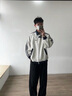 主意范（ZHUYIFAN）美式條紋休閑開(kāi)衫衛衣男春秋新款潮牌學(xué)院風(fēng)情侶百搭運動(dòng)夾克外套 A001-W5089白灰(高品質(zhì)升級版） XL 125-145斤 曬單實(shí)拍圖